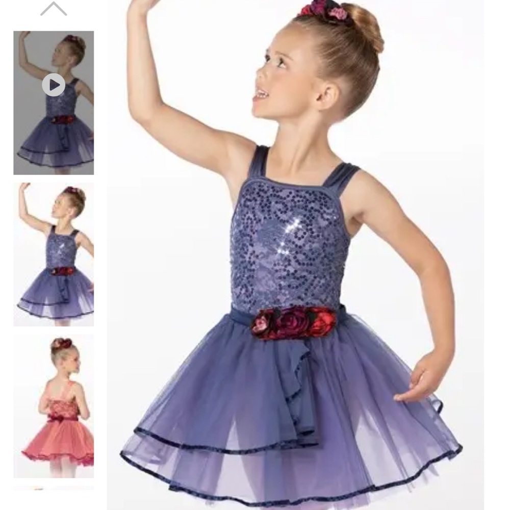 Weissman Blue Sequin Kids Dance Costume